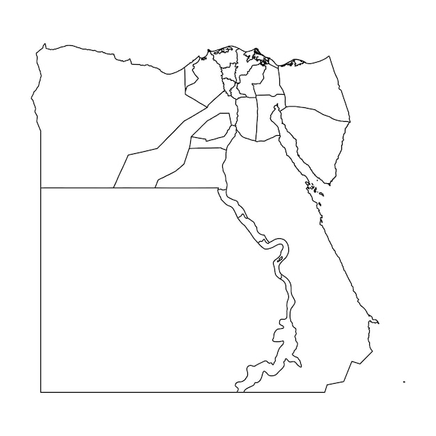 Карта административного деления Египта Векторная иллюстрация