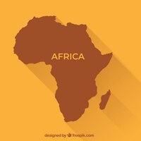 Map of africa in flat style