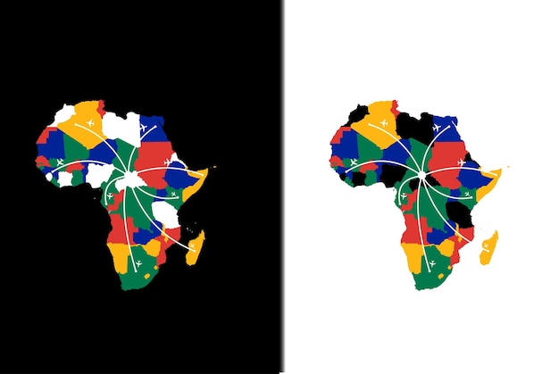 Mappa africa viaggio viaggio tour logo design modello elemento vettore