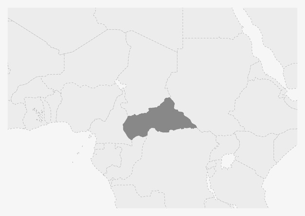 Mappa dell'africa con mappa car evidenziata