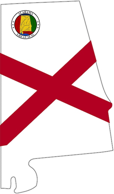 Map of Alabama State USA