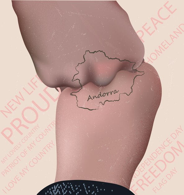 a map of the andorra drawn on the hands a beautiful and stylish template for real patriots