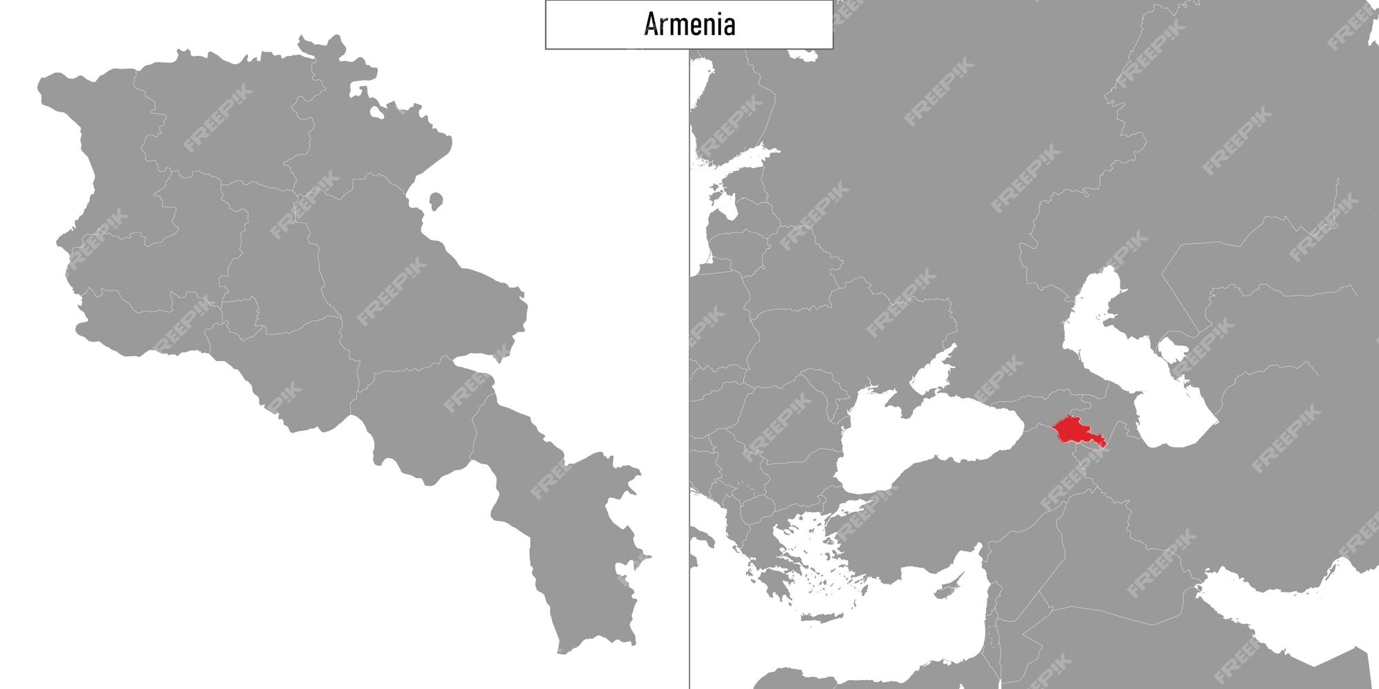 High quality labeled map armenia with borders Vector Image