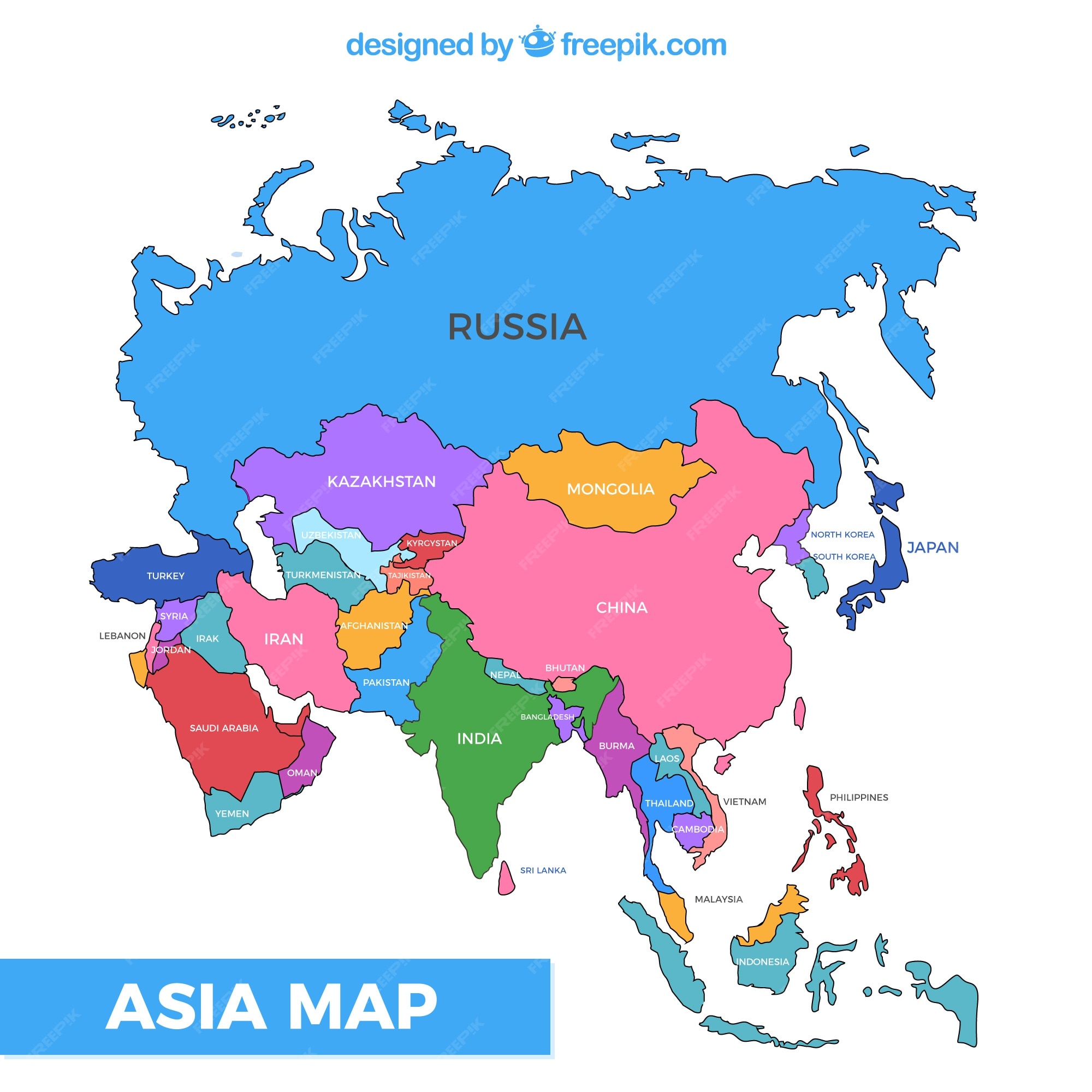 The countries of the world asia. Карта Азии. Политическая карта Азии. Азиа ката.