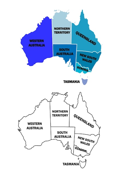 Vettore mappa dell'australia