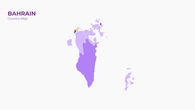 バレーンの地図 孤立した現代のカラフルな国家