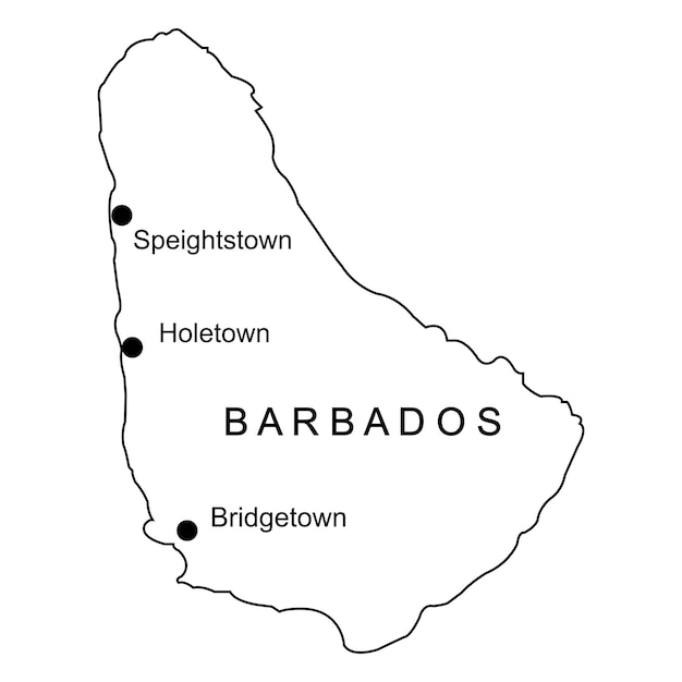 Vector map of barbados