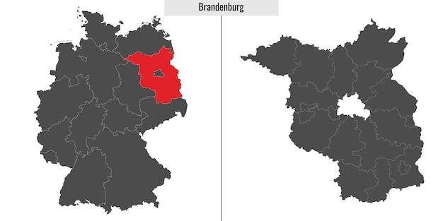 Map of Brandenburg state of Germany