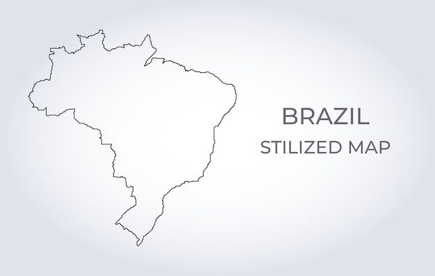 Map of brazil in a stylized minimalist style