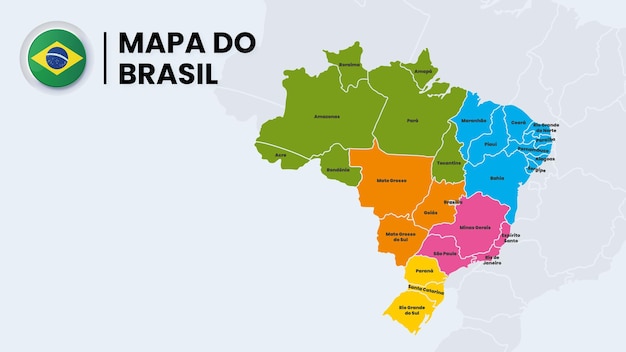 Map of brazil with state names mapa do brasil com estados