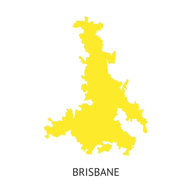 Vettore mappa di brisbane è una città dell'australia con confini mappa di melbourne per la tua app di progettazione di siti web