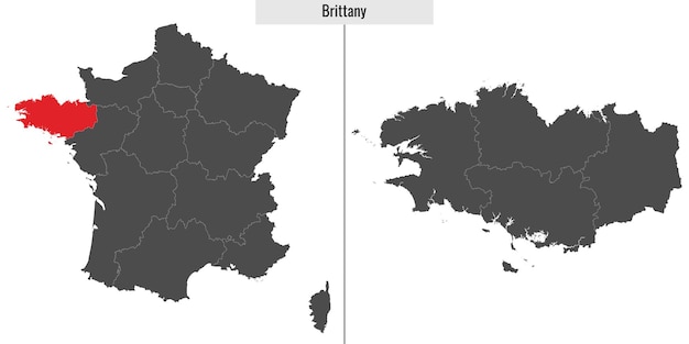 Map of Brittany region of France