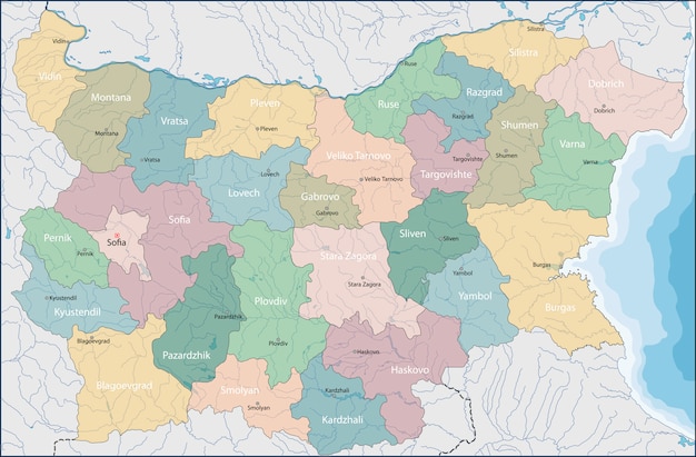 Vector map of bulgaria