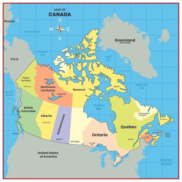 Vector map of canada country