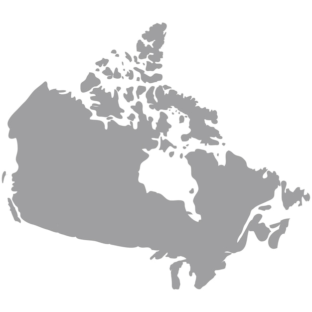 白地に灰色のカナダの地図