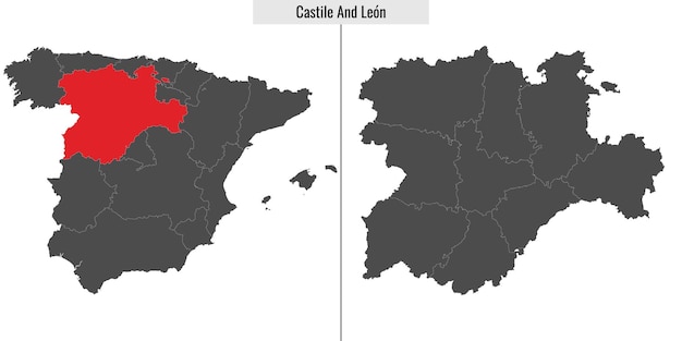 Vector map of castile and leon