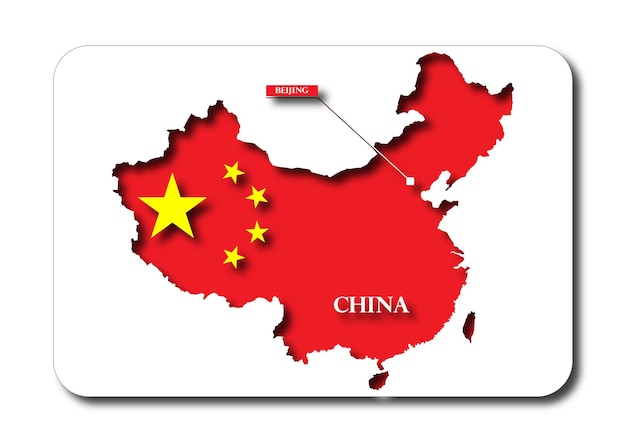 Map of China and capital city Vector Image