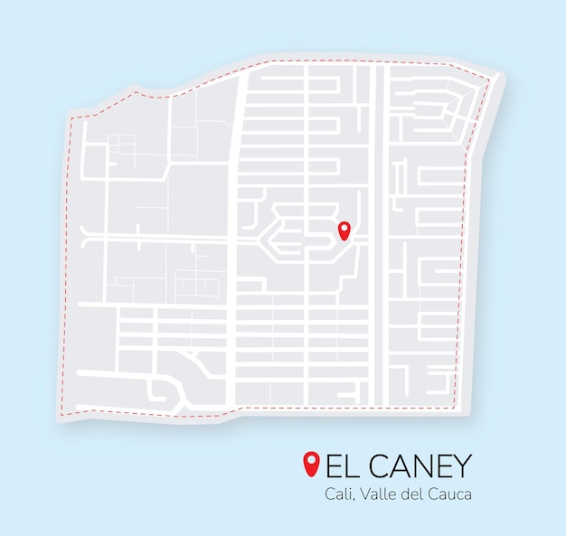 Vector map colombia caney cali departments