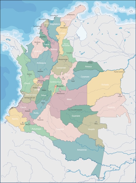 Mappa della colombia