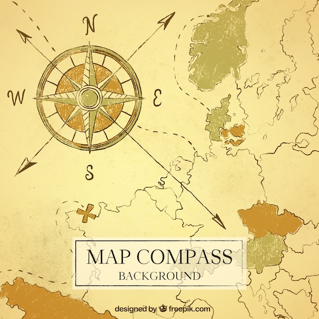 Vector map compass background