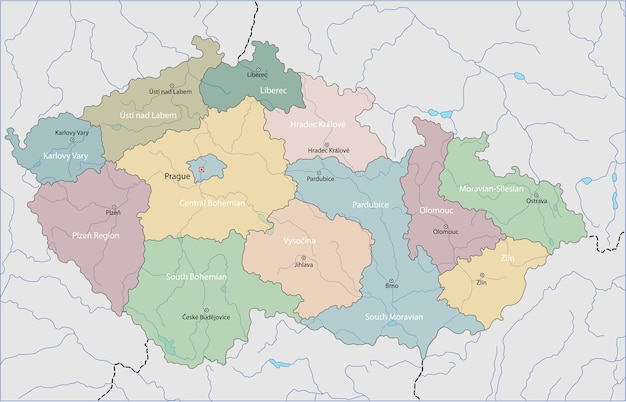 Vector map of czech republic