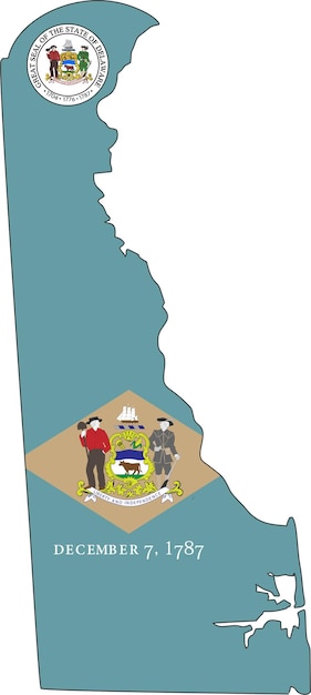 Vector map of delaware state usa