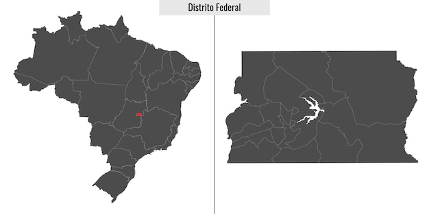 Map of Distrito Federal state of Brazil