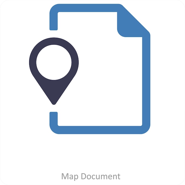 map document and file icon concept