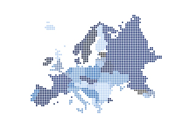 Vector map of dotted europe vector eps10