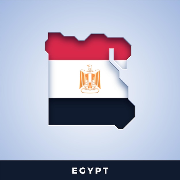 Map of egypt with flag