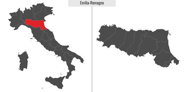 Map of EmiliaRomagna province of Italy