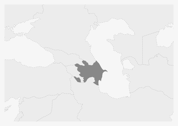 強調表示されたアゼルバイジャン マップとヨーロッパの地図