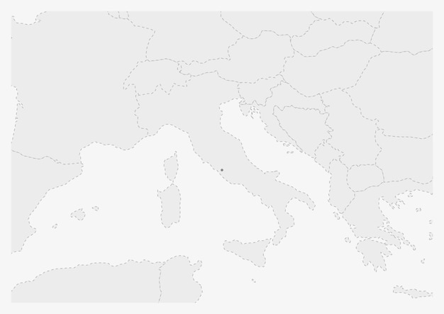 Map of europe with highlighted vatican city map