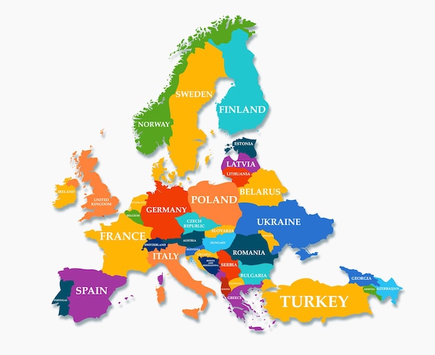 Vector map of europe