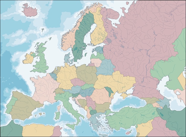 Vector map of europe