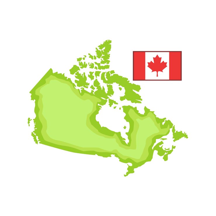 वेक्टर map and flag as a national canadian culture symbol