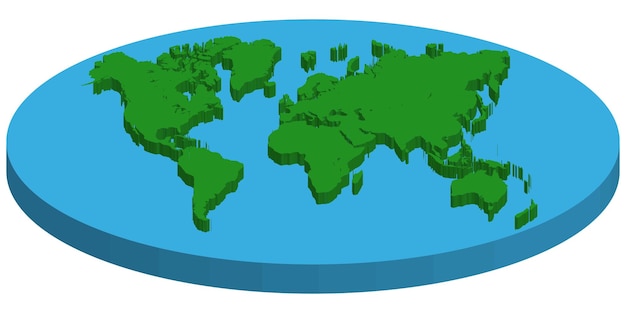 평평한 지구 벡터 개념의 지도 FLAT EARTH