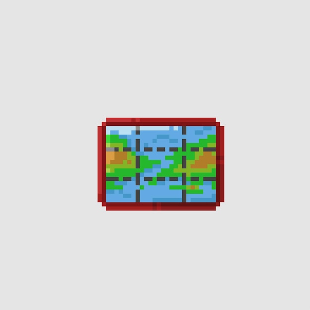 Map on frame in pixel art style