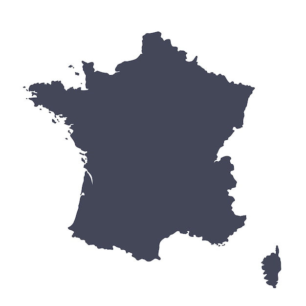 Vector map of france black silhouette clipart