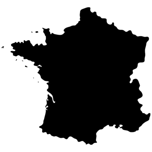 Map of France on white background vector illustration