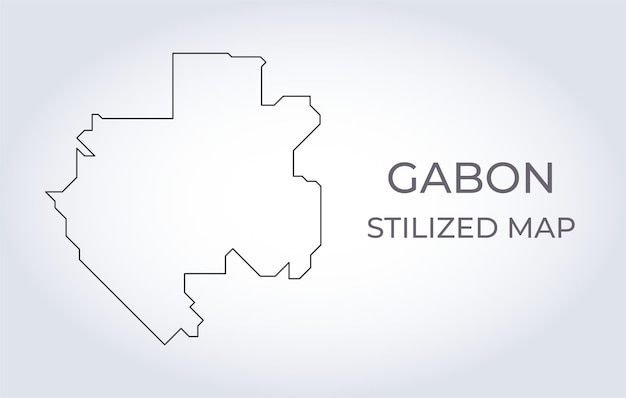 Map of Gabon in a stylized minimalist style