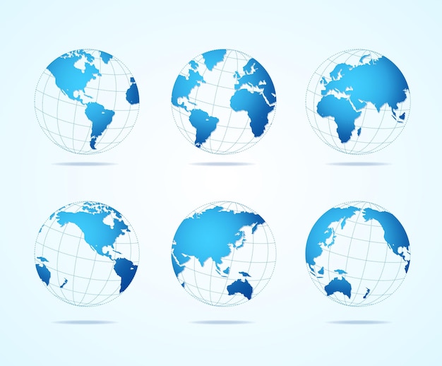 Map Globe Set Vector