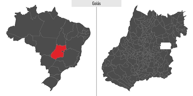 Map of Goias state of Brazi