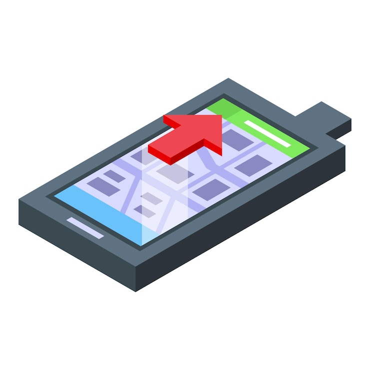 Vector map gps tracker icon isometric vector urban center