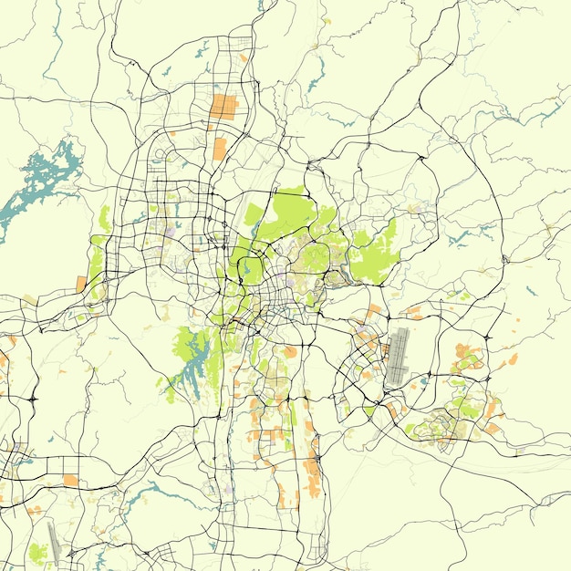 Vector map of guiyang guizhou china