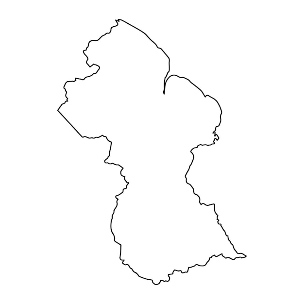 map guyana outline minimalist map in black silhouette