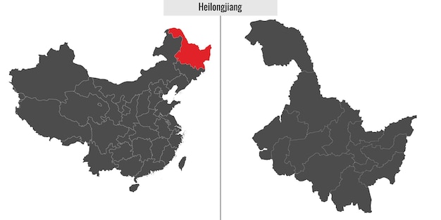 Map of Heilongjiang province of China