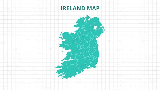 アイルランド・マップ (Ireland Map) - アイルランドの地図グレー・カラー・ハイ (Grey Color Hi)
