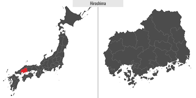 日本の広島県の地図