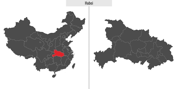 Map of Hubei province of China